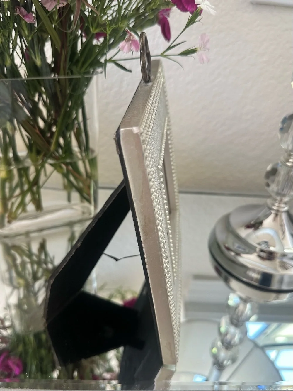 Nicole Miller Silver-Tone Beaded Picture Frame